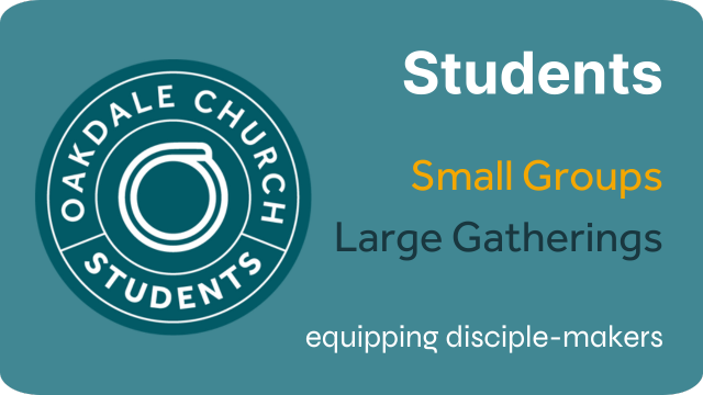 A logo for oakdale church students small groups large gatherings
