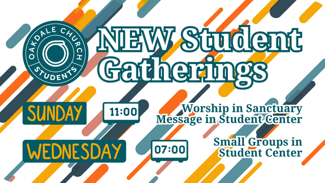 A logo for oakdale church students small groups large gatherings