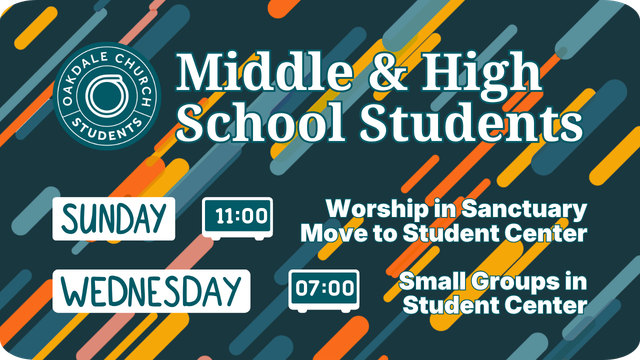 A logo for oakdale church students small groups large gatherings