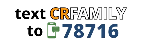 A logo that says text crfamily to 78716