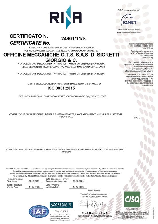 Certificazione Iso