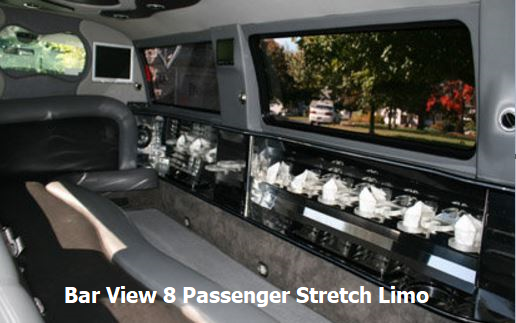 METHUEN VIP LIMO 8 passenger stretch interior bar view