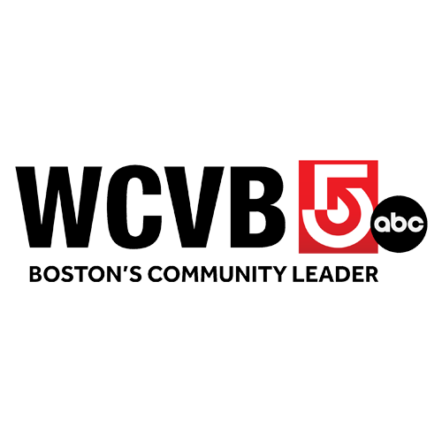 WCVB 5 Boston ABC logo. Black text on white background with a red 5 in a white square and ABC circle.