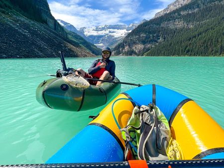 Airstream travel trailer and IRocker stand up paddle board