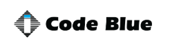 Code Blue logo with a diamond shape and the letter 