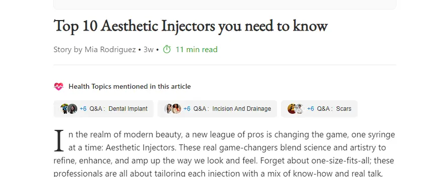 Top 10 Aesthetic Injectors you need to know, featuring Skin and Tonic