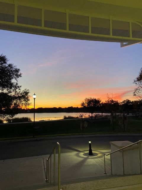 A view of a sunset over a body of water