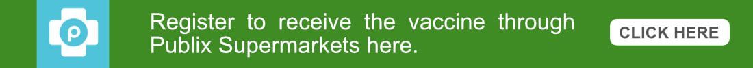 A green background with a blue and white border and a white button that says click here