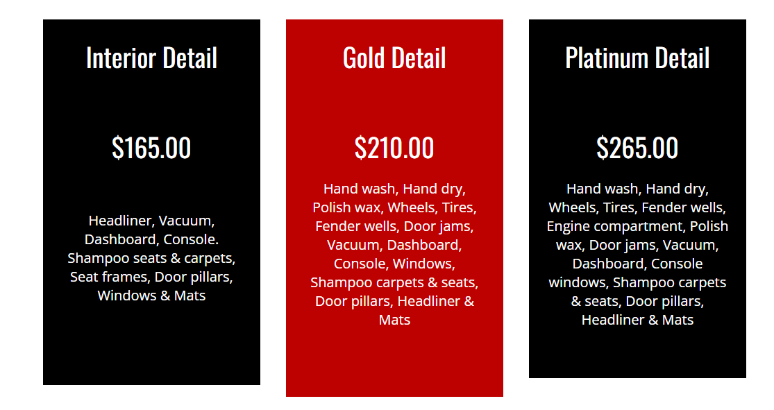 detailing prices