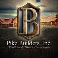 The logo for pike builders inc. is a traditional timber construction company.