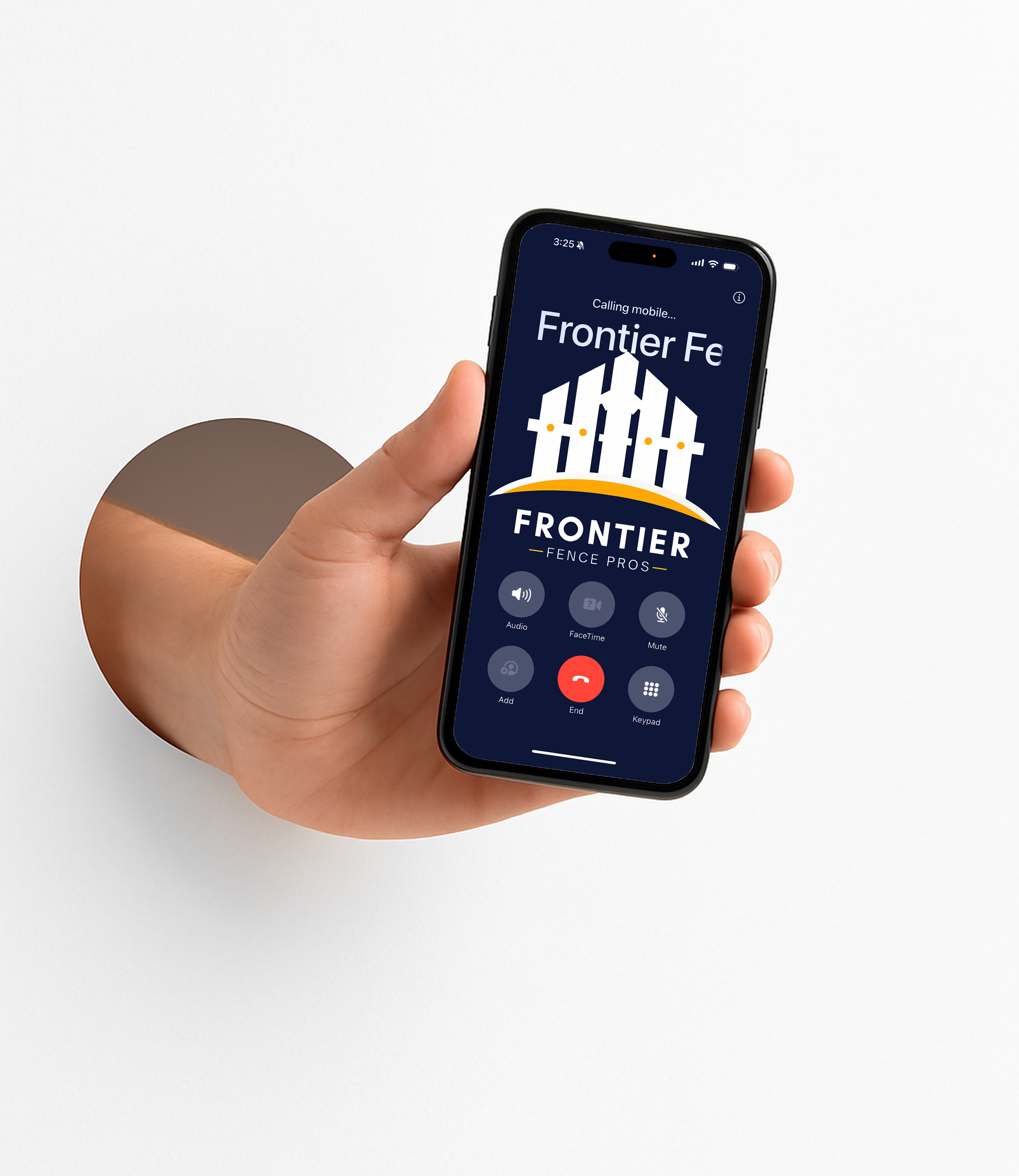 Hand holding a phone displaying the