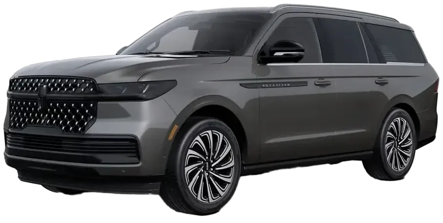 A gray lincoln navigator is shown on a white background.