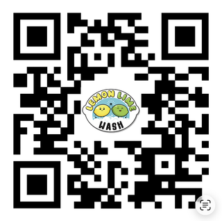 Black-and-white QR code with a Lemon Lime Wash logo in the center.
