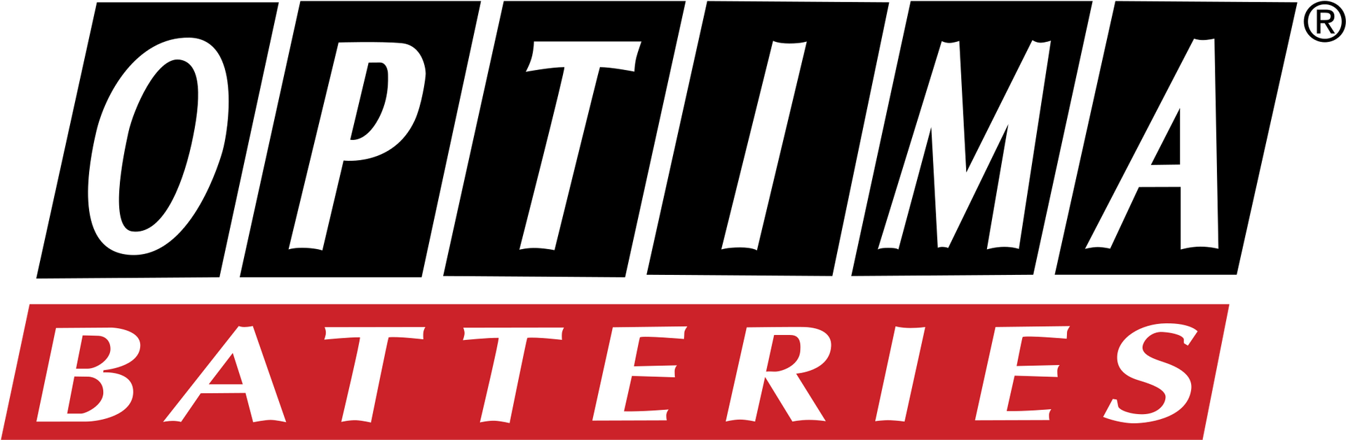 The optima batteries logo is on a white background.