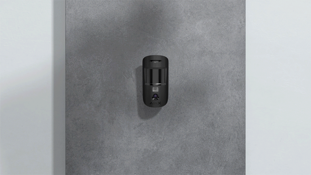 Ajax MotionCam sensor detecting motion and capturing images for real-time intrusion monitoring.