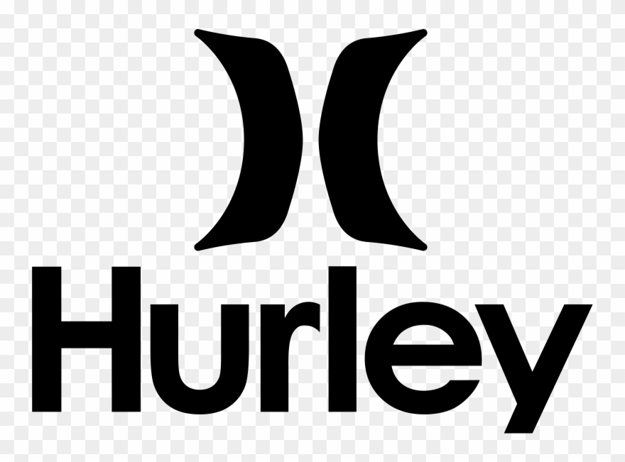 Hurley logo in black with stylized mirrored shapes above the wordmark.