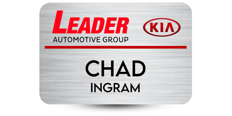 car dealership name badge