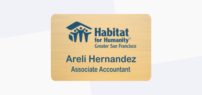 name tag design for volunteers and organizations