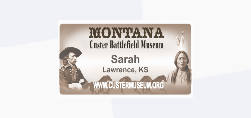 Museum name tag personalized 
