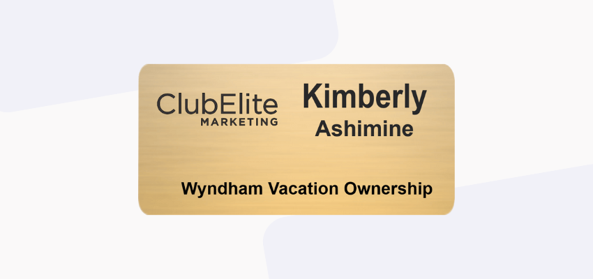 gold name tag showing the benefits of professional event name tags