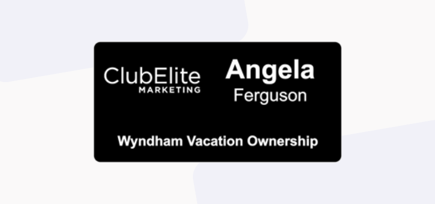 A black name tag for meeting or event
