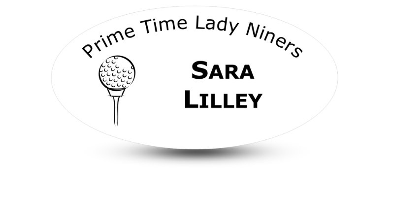 white and black contrasting colors on a name badge