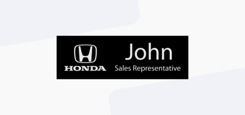 professional name tag in black for local business