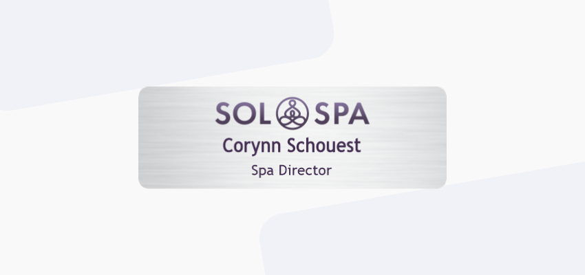 name tag in silver that adds value to your business