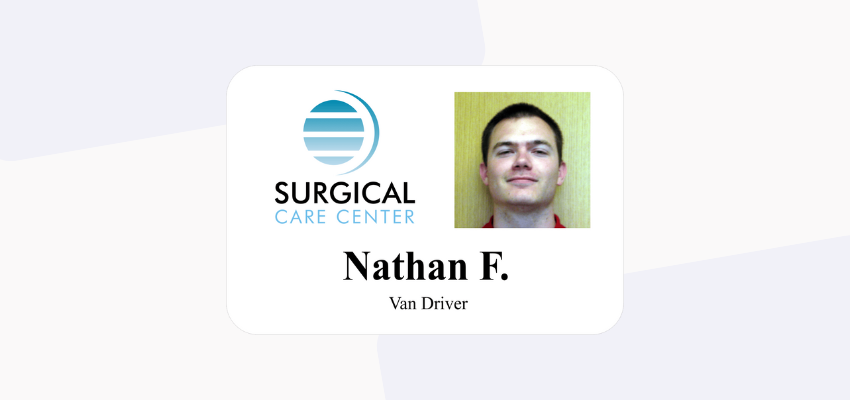 photo ID name tag for employees