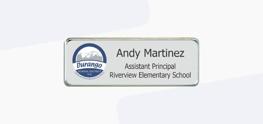 professional looking name tag for school