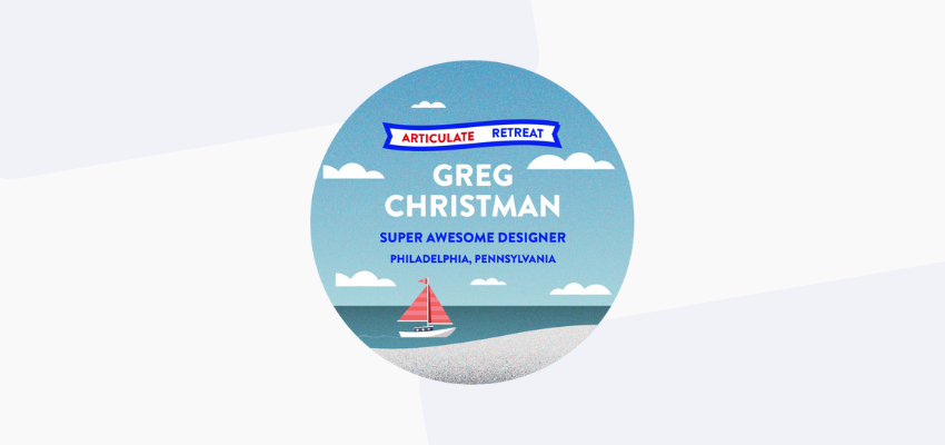 round circle event name tag