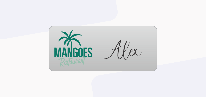 restaurant name tag illustrating why it's important to wear name tags in the restaurant industry