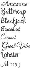Name tag font style types