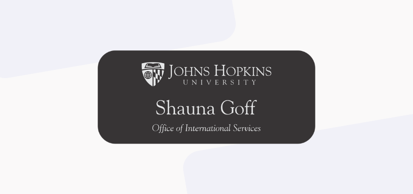 designing a name tag with a message