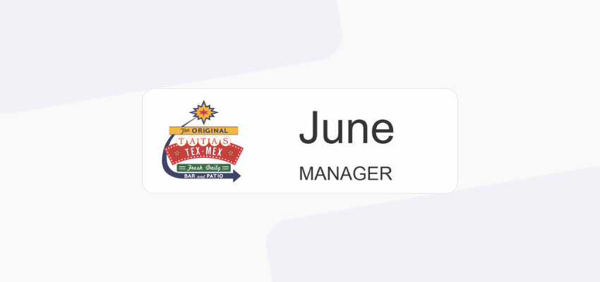 restaurant name tag design