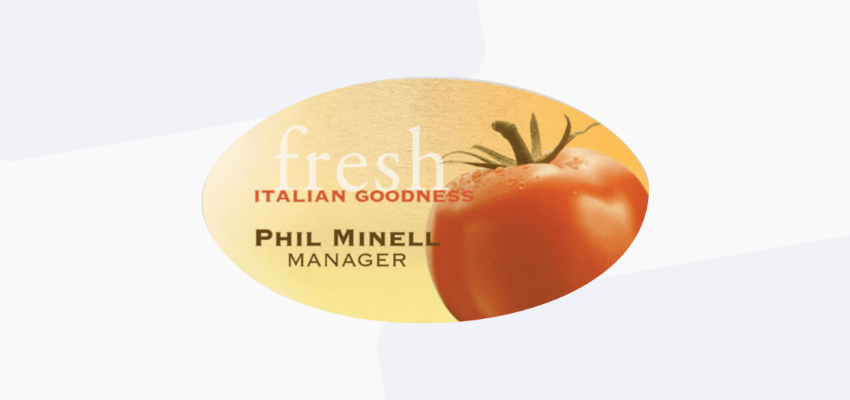 oval retail name tag design
