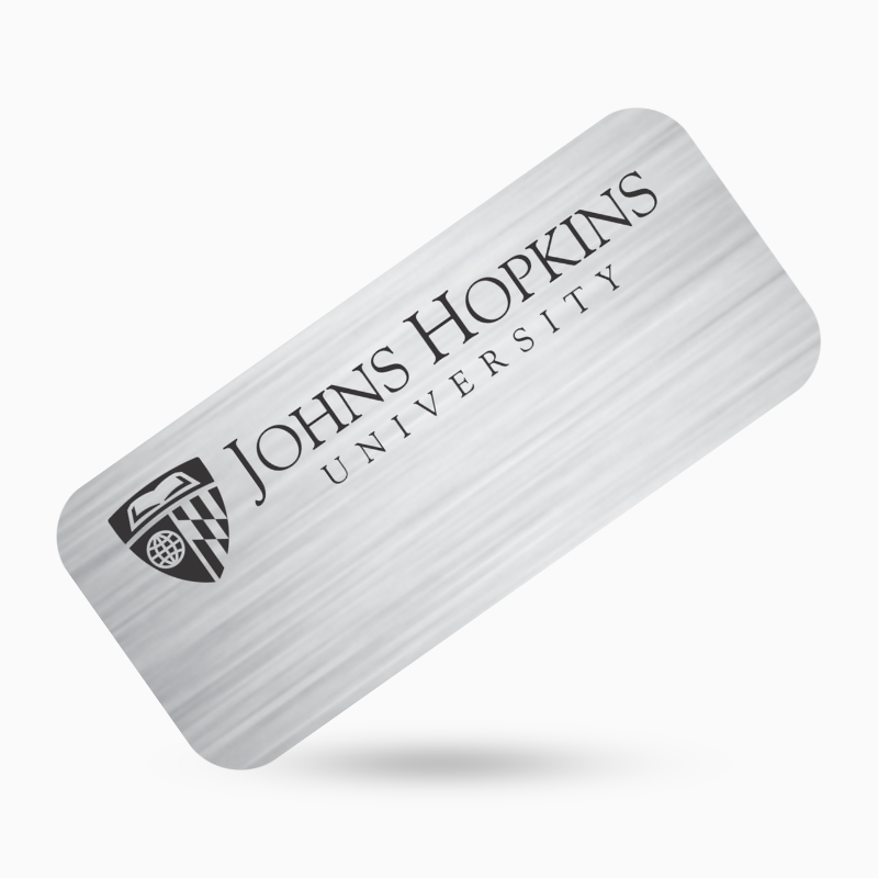 Reusable name tag with college logo