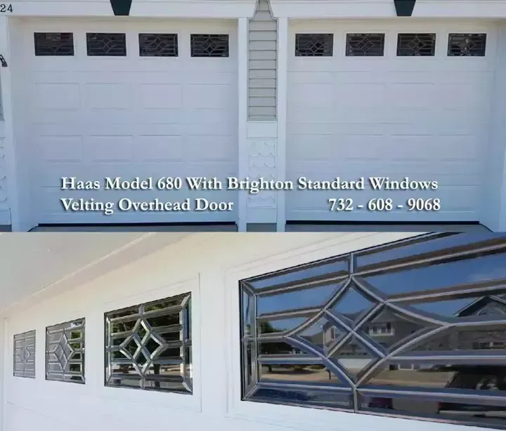 A picture of a garage door and a picture of a window.