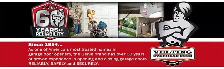A picture of a man standing in front of a garage door.