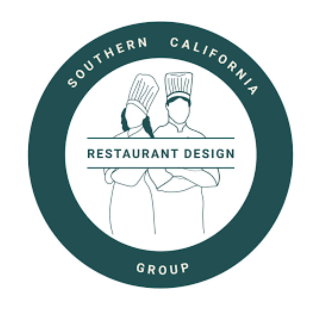 Southern California Restaurant Design Group logo with chef hats in a teal circle