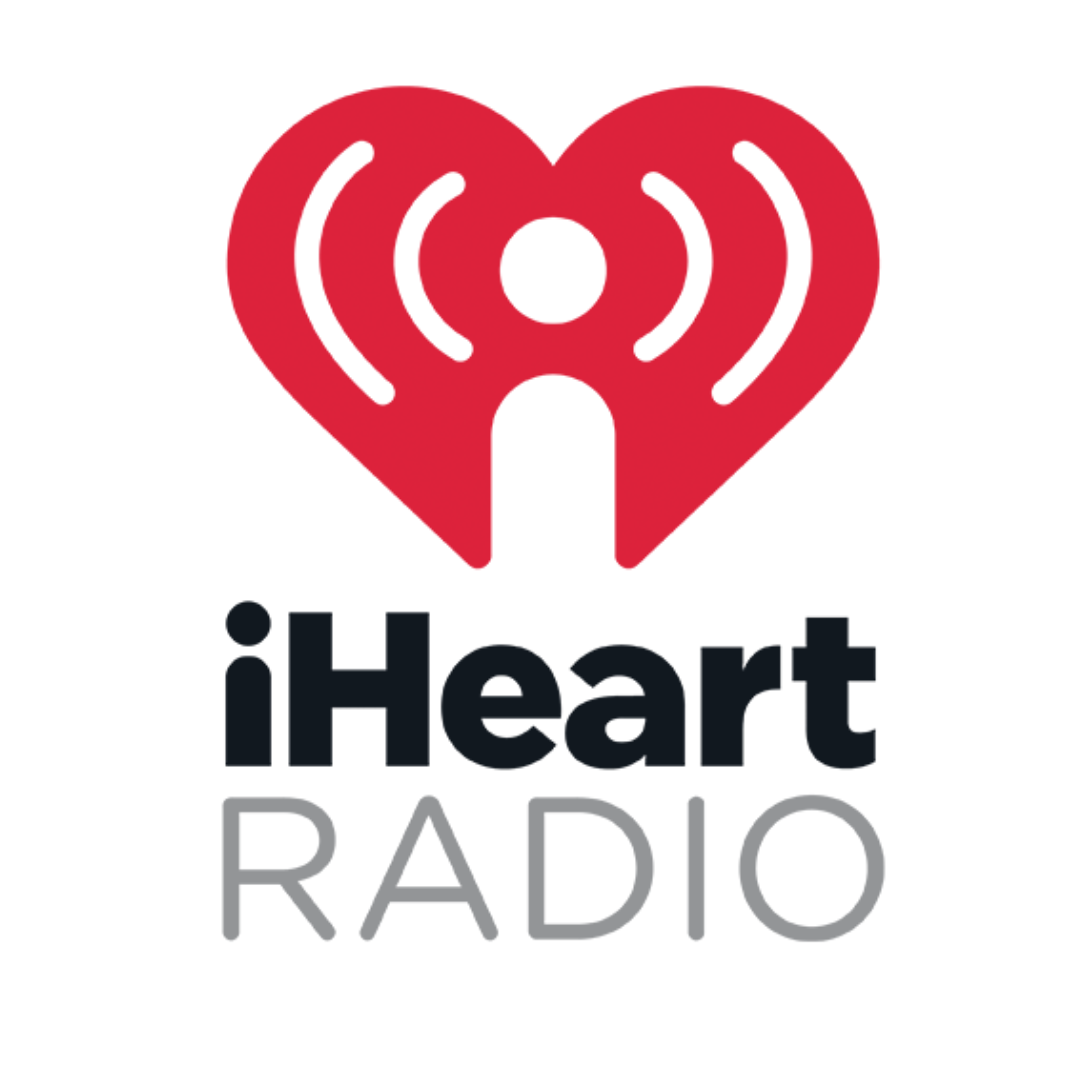 IHeartRadio logo with red heart-shaped radio icon above black and gray text