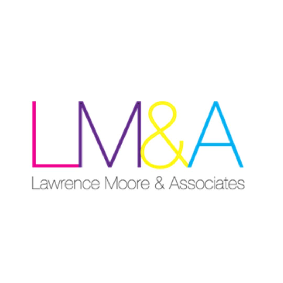 Lawrence Moore & Associates logo with colorful LMA text and company name beneath