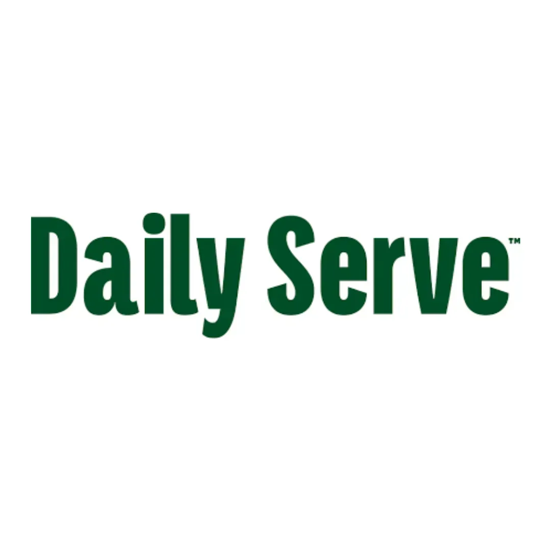 Daily Serve logo in dark green text on a white background