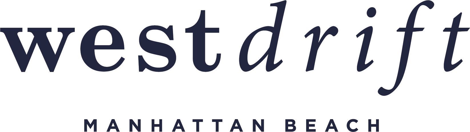 Westdrift Manhattan Beach logo with navy text on a white background