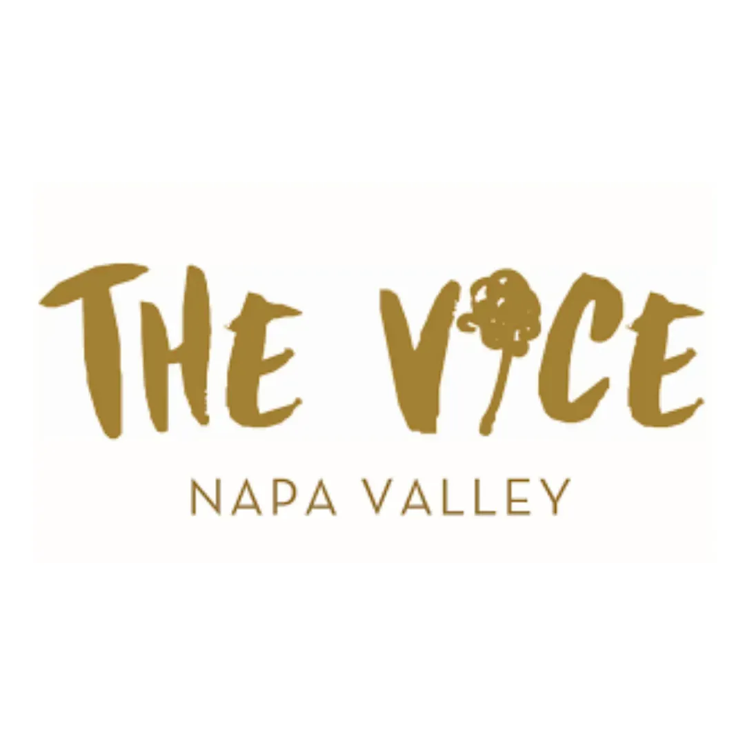 Gold logo reading “The Vice” with a grape icon, and “Napa Valley” below.