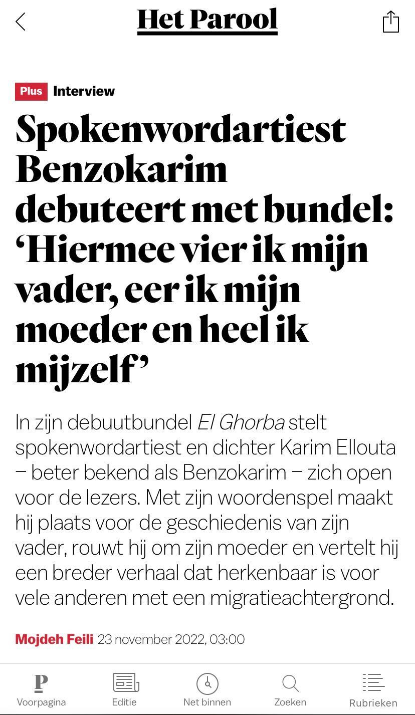 Interview Parool over El Ghorba
