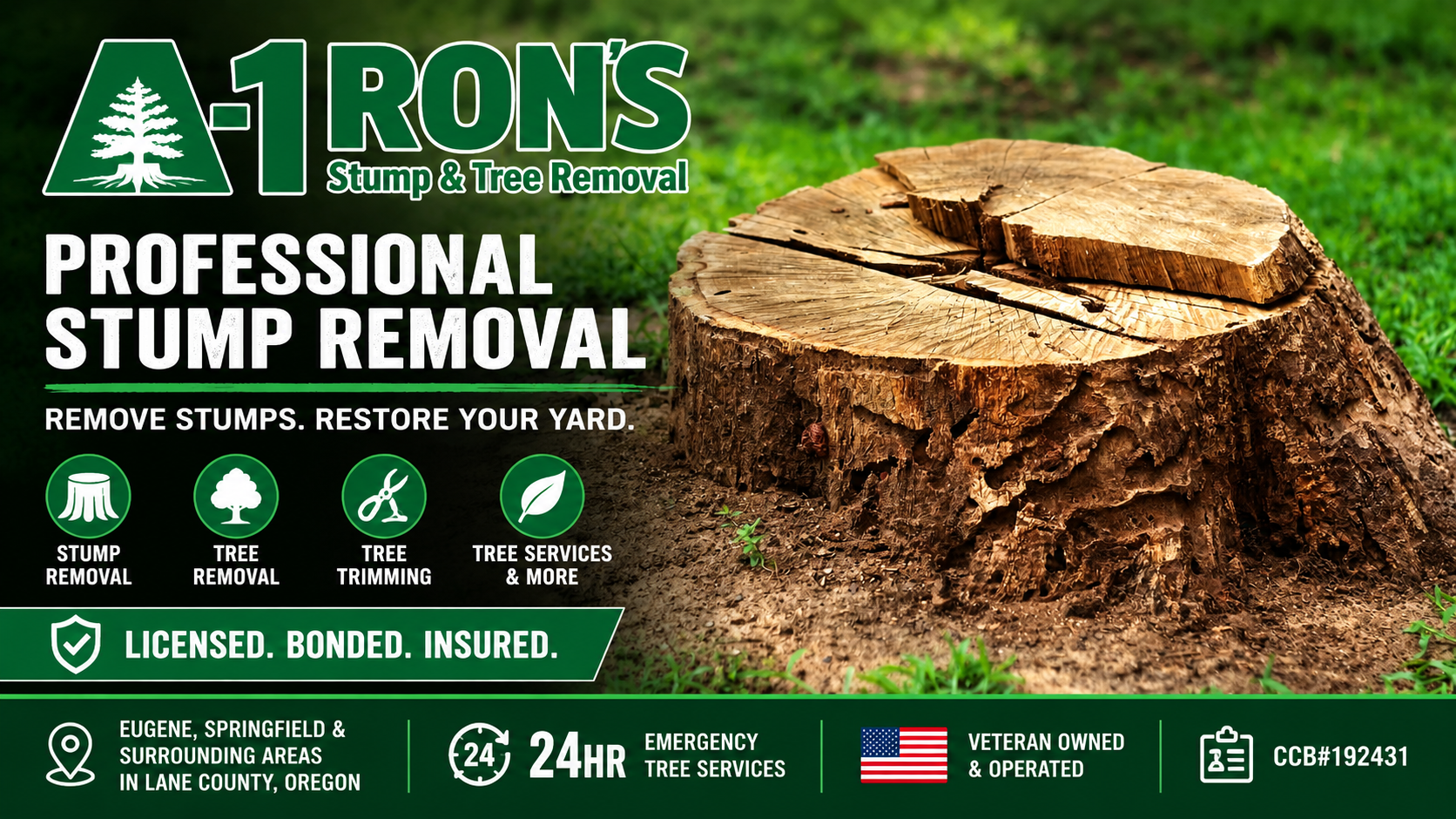 Tree Stump Remover — Springfield, OR — A-1 Ron's Stump & Tree Removal