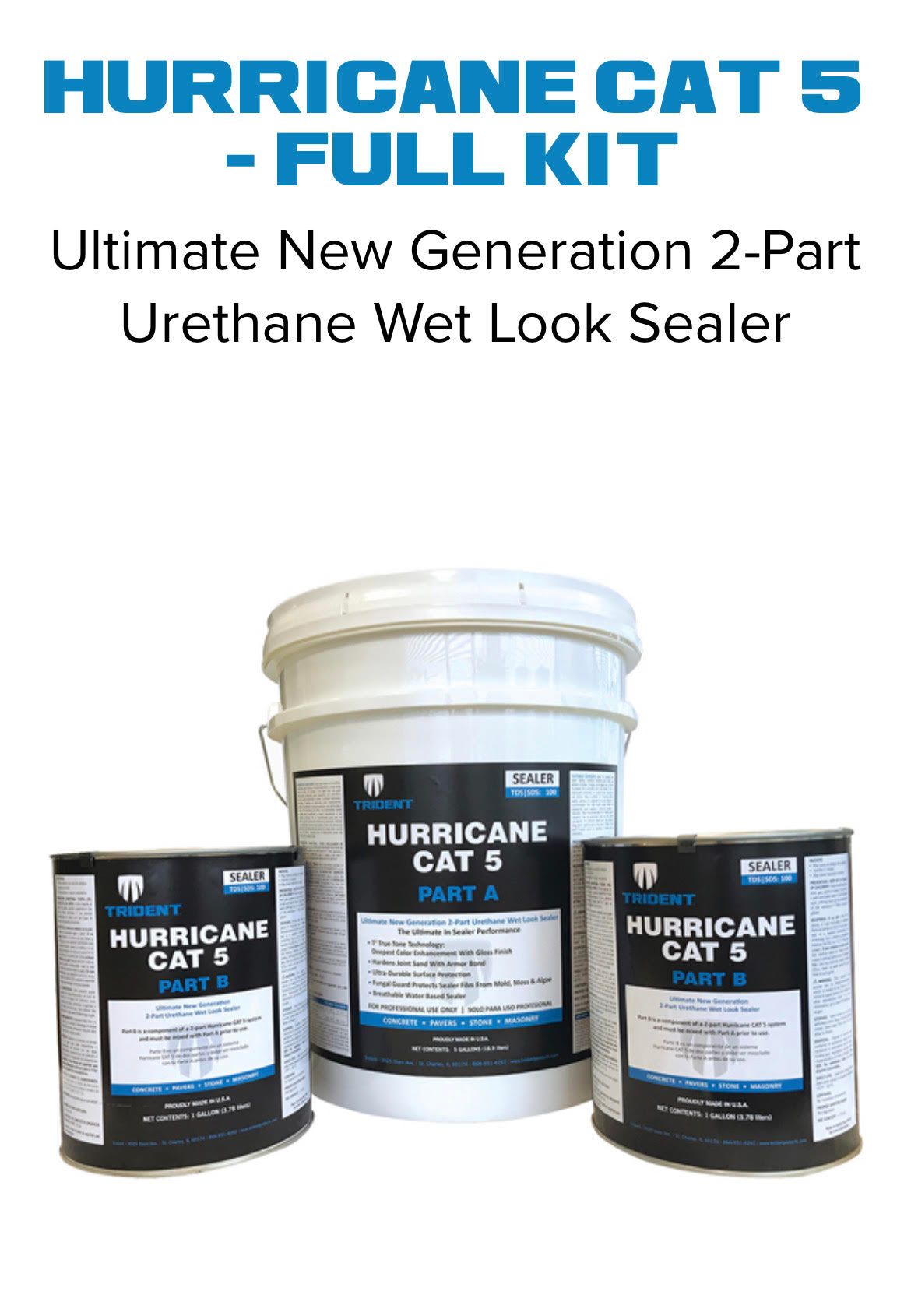 Hurricane cat 5 full kit ultimate new generation 2 part urethane wet lock sealer