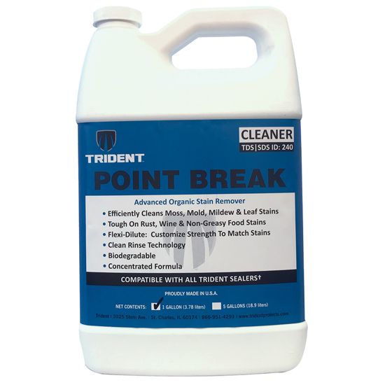 A white bottle of trident point break cleaner