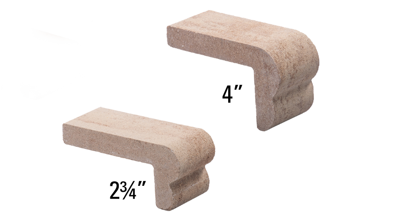 Two pieces of wood with the numbers 4 and 2 3/4 on them